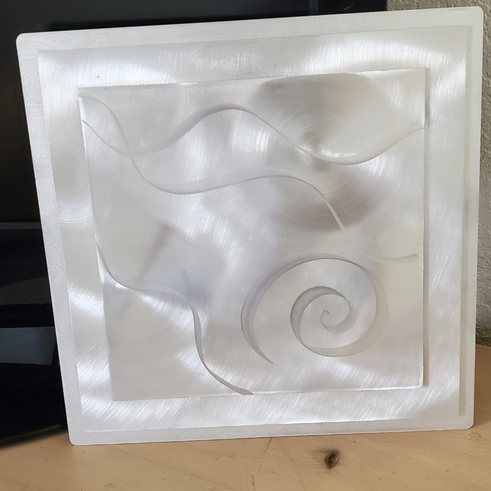 Handmade Etched Spun Aluminum Metal Modern Industrial Wall Art